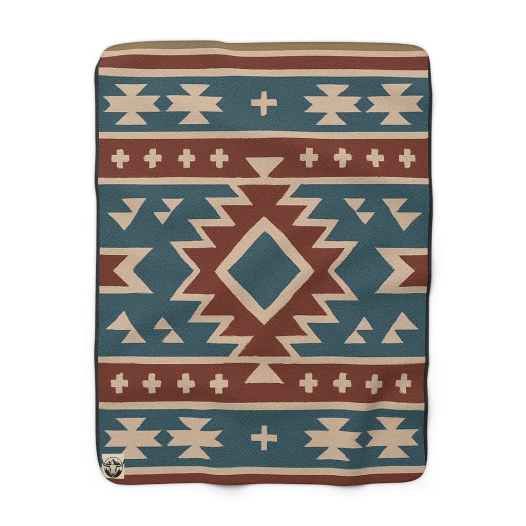 Cozy Sherpa Fleece Blanket native pattern