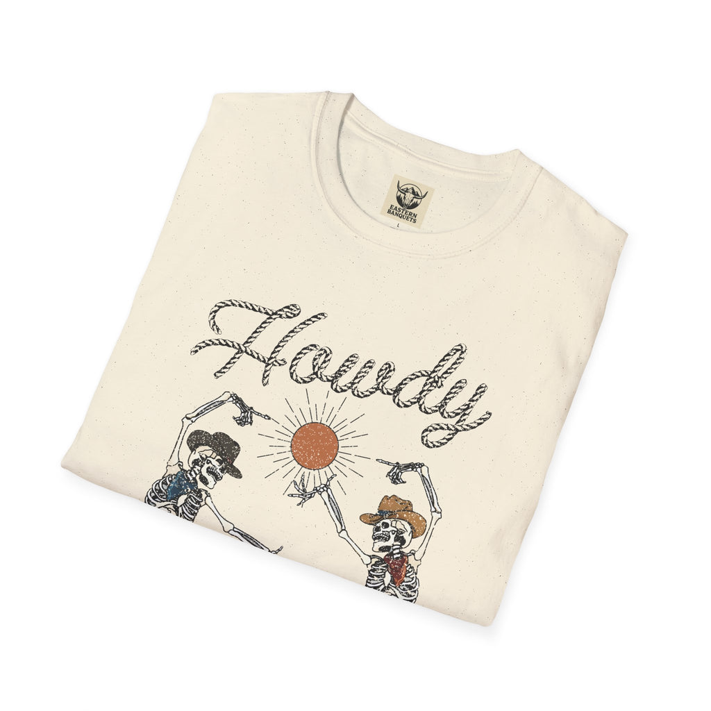 Howdy Skeletons western vibe tee