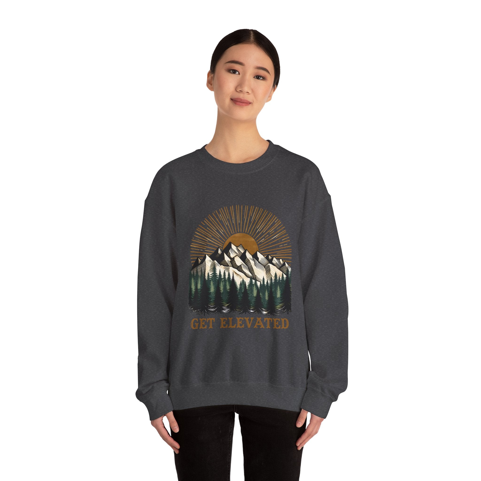 Unisex Get Elevated Crewneck Sweatshirt - Cozy Outdoor Vibe, Perfect for Nature Lovers, Adventure Seekers, Casual Wear, Gifts for [...]