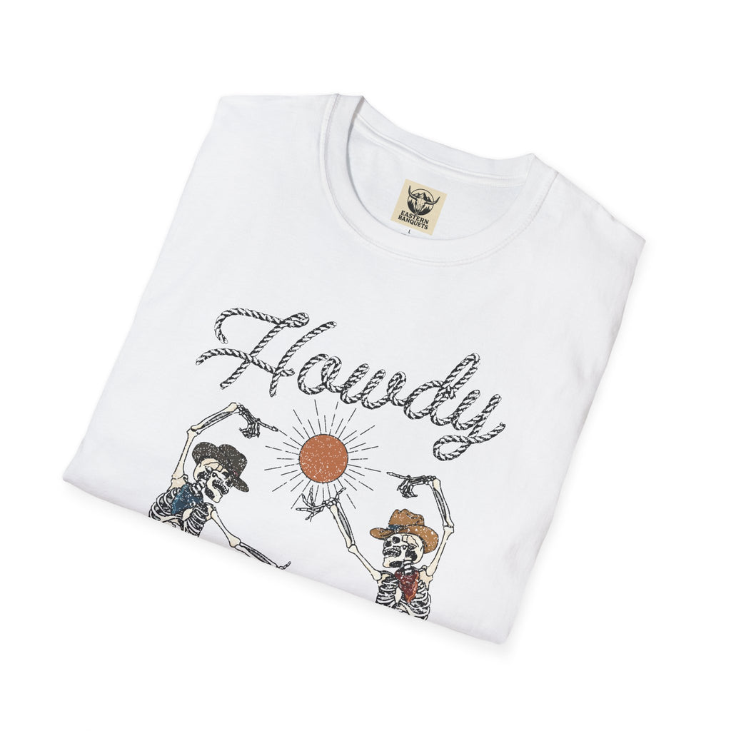 Howdy Skeletons western vibe tee