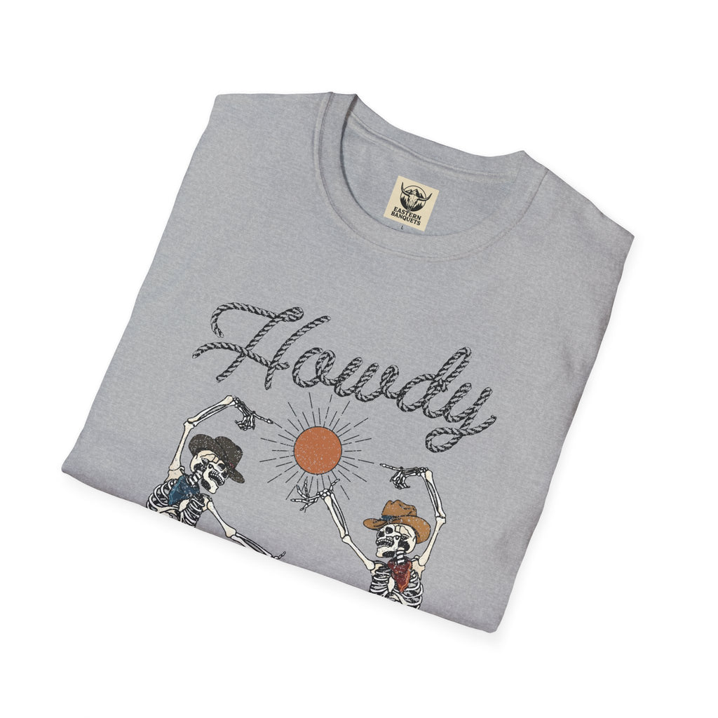 Howdy Skeletons western vibe tee