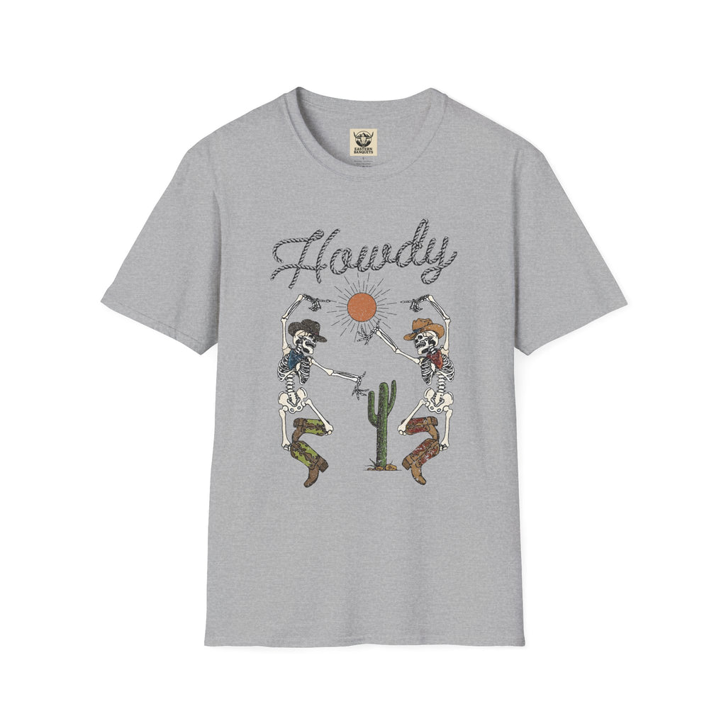 Howdy Skeletons western vibe tee