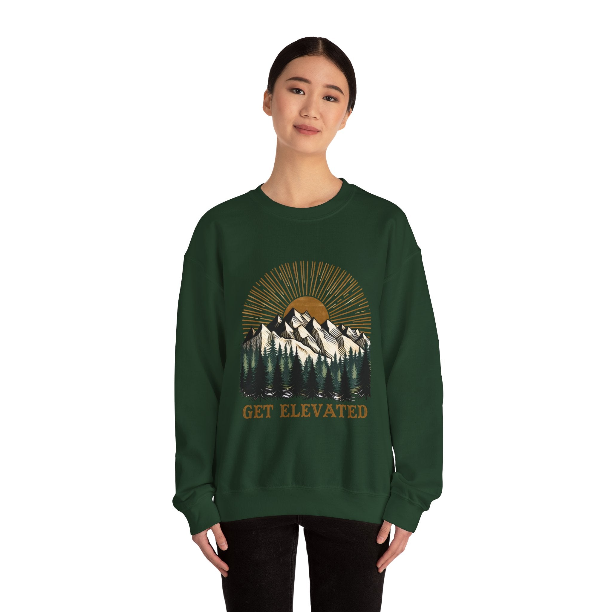 Unisex Get Elevated Crewneck Sweatshirt - Cozy Outdoor Vibe, Perfect for Nature Lovers, Adventure Seekers, Casual Wear, Gifts for [...]